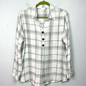 J. Jill Black/White Popover Blouse